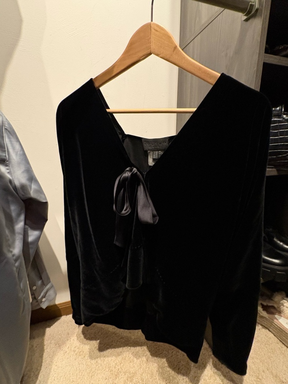 Derek Lam Black Velvet Blouse